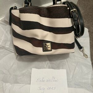 Dooney & Bourke Black and Brown Striped Crossbody Bag